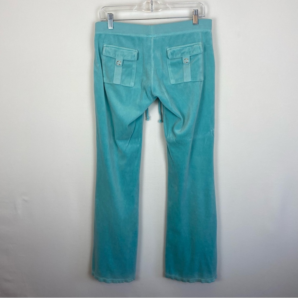 Juicy Couture Vintage Y2K Velour Bootcut Flare Sweatpants Blue Size Medium - Picture 2 of 7
